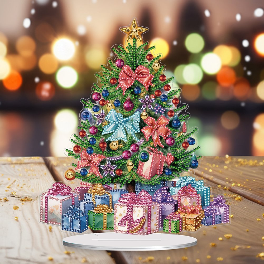 Photography Geometry - 2D/flat diamond painting Christmas tree pattern