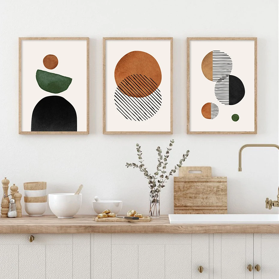 Photography Geometry - Boho Abstract Mid Century Plants Geometric