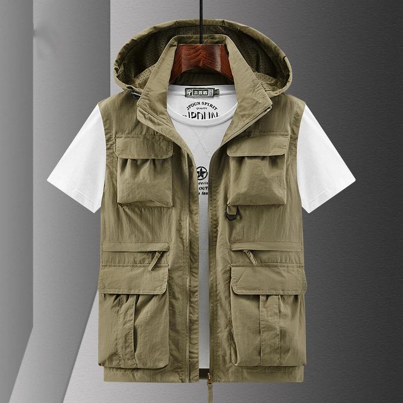 Men Casual Vest Multi Pocket W - Photography Jacket ulasan dan harga