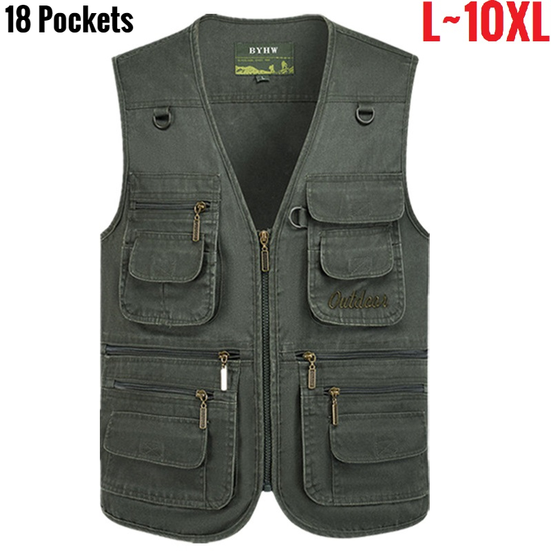 Multi Pocket Men's Vest Zipper - Photography Jacket ulasan dan harga