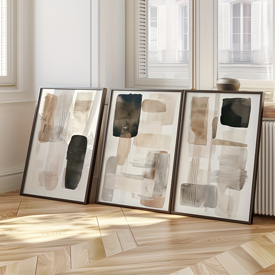 3PC frameless  of Black Beige  - Photography Geometry ulasan dan harga
