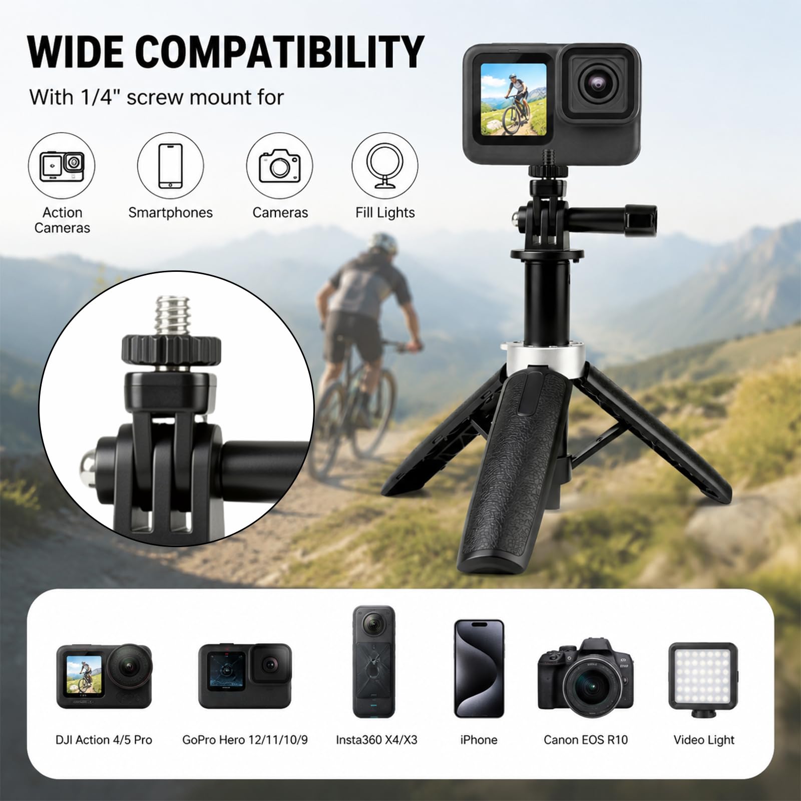 Mini Extendable Tripod Foldabl - Gopro Action Camera Hero 13 Black ulasan dan harga