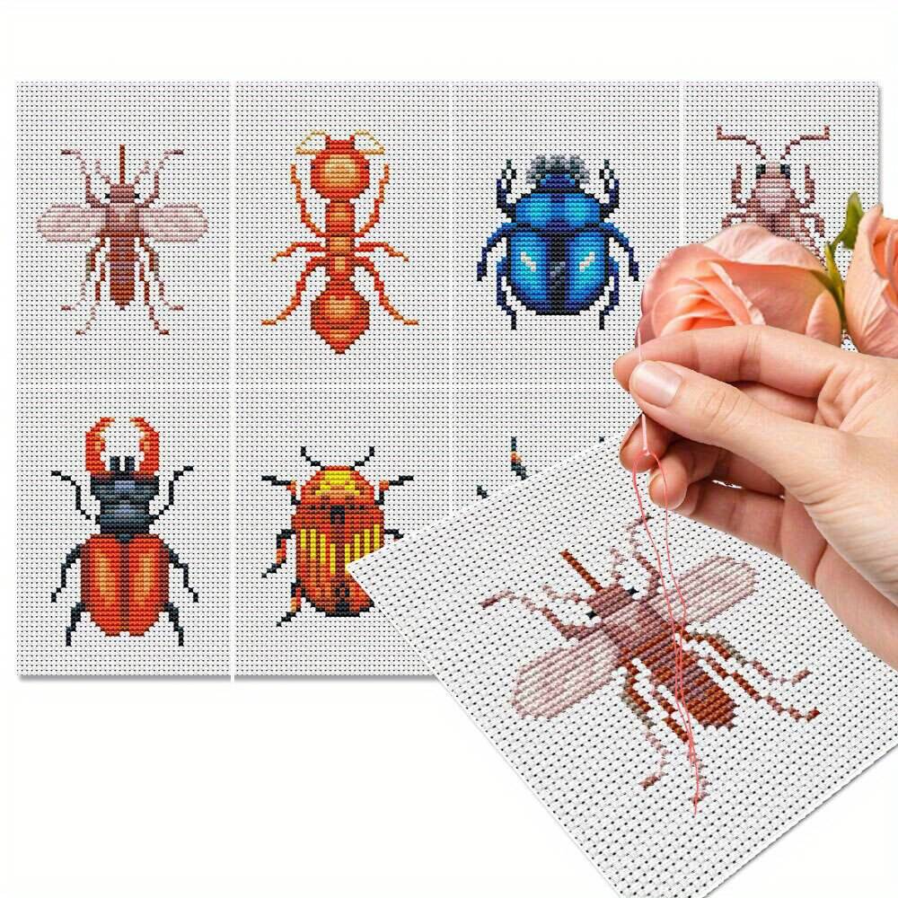 8Pcs Insect Cross Stitch Embro - Photography Geometry ulasan dan harga